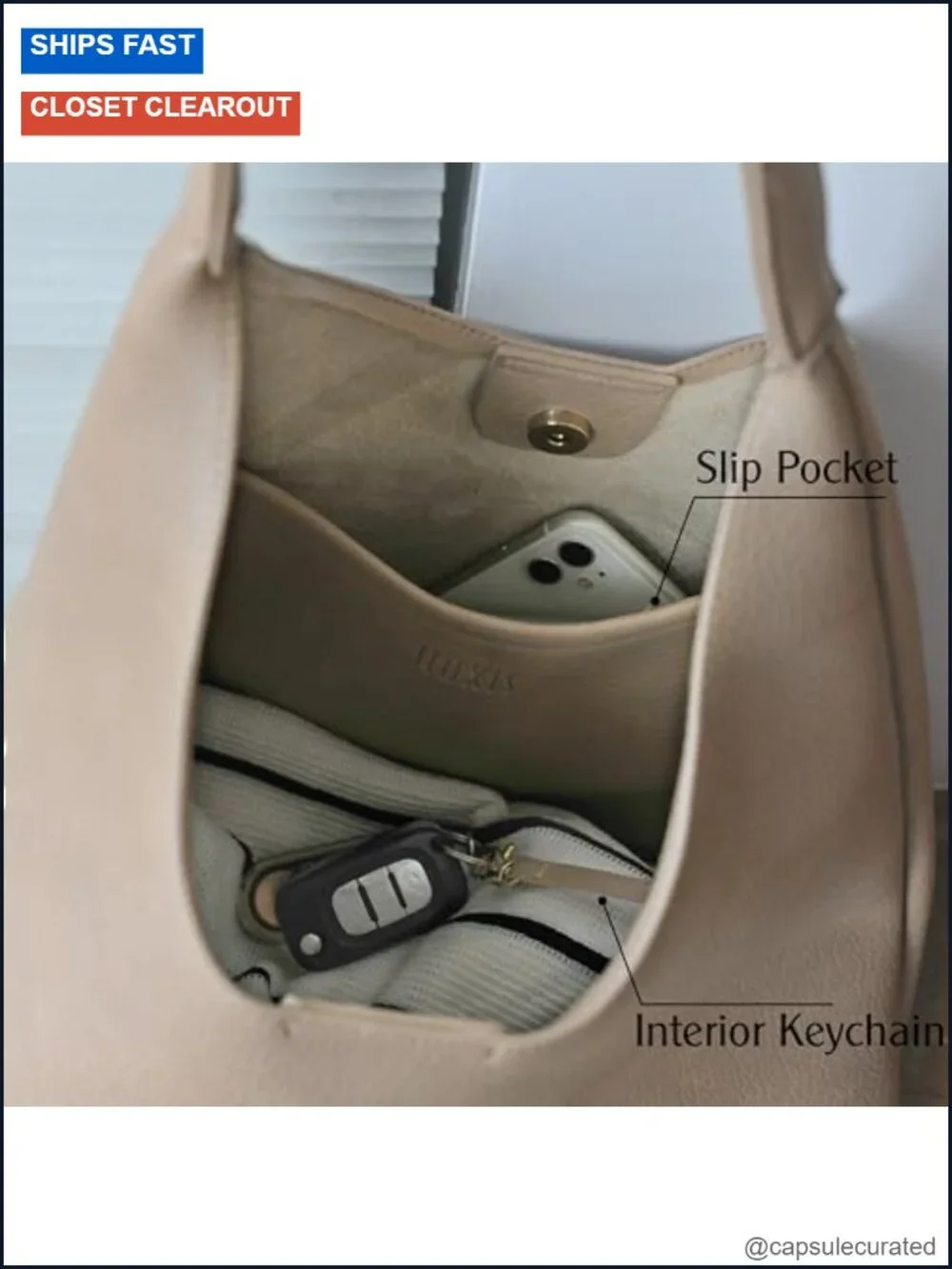 Soft Vegan Leather Hobo Bag for Women Slouchy Shoulder Tote Purse